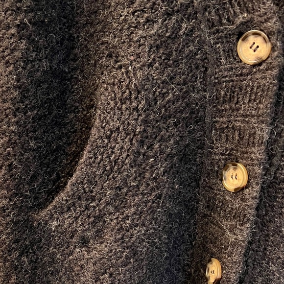 Free People Charcoal Knit Button Front Cardigan Vest Sz Lg - Picture 5 of 8